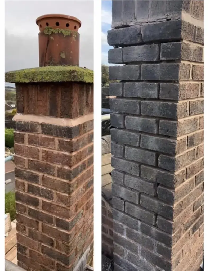 Brick roof chimney repair Bristol on a residential property with professional craftsmanship