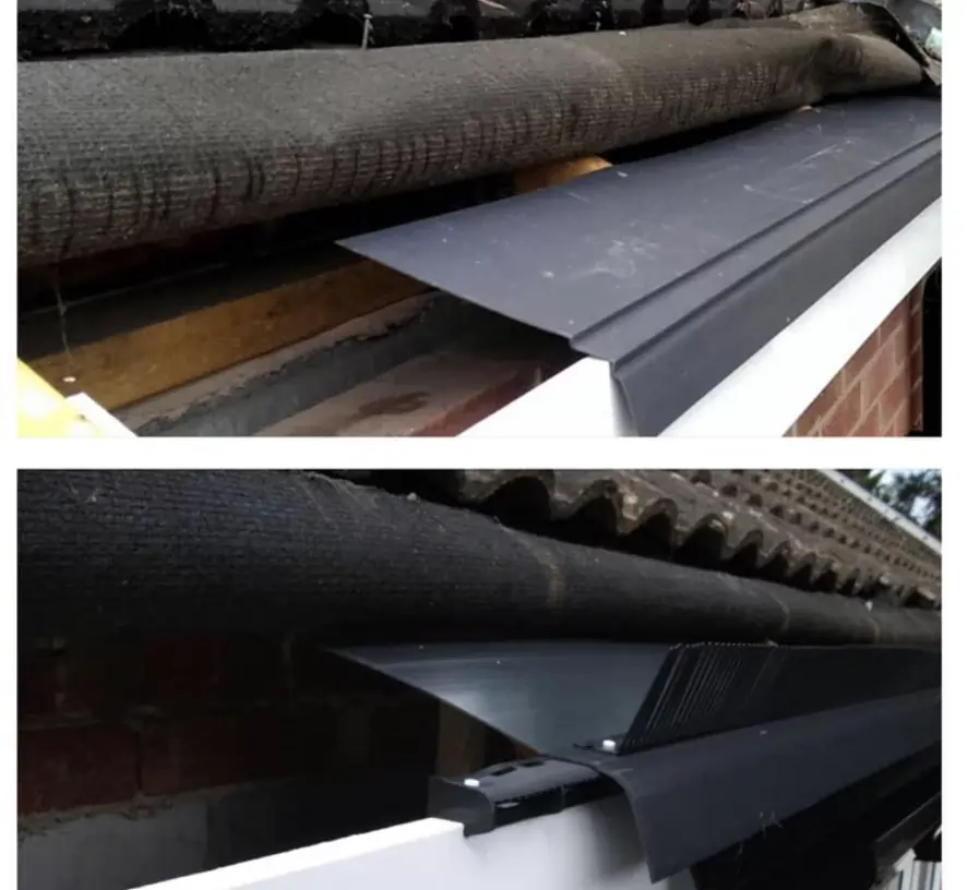 Roof guttering edge trim installation as part of flat roofs services in Bristol on residential property